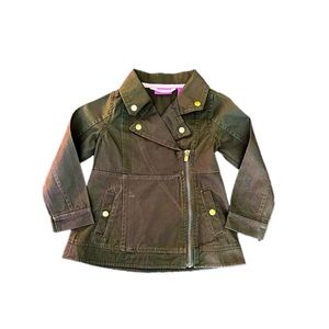 Isaac‎ Mizrahi Girl's Jacket Olive Green w/Gold Zipper - size 2T